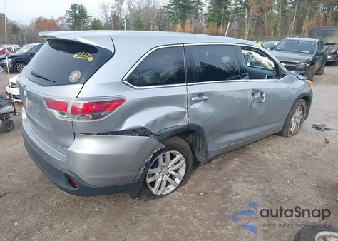 2014 Toyota Highlander Le V6 z USA, uszkodzony, nr VIN 5TDBKRFHXES048873